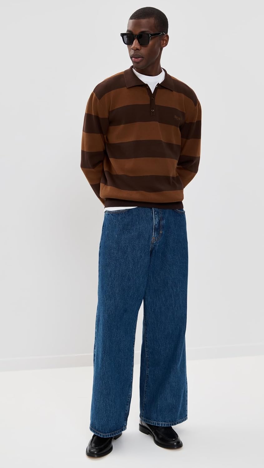 RHYTHM Men's Ventura Stripe Knit Polo - Image 3