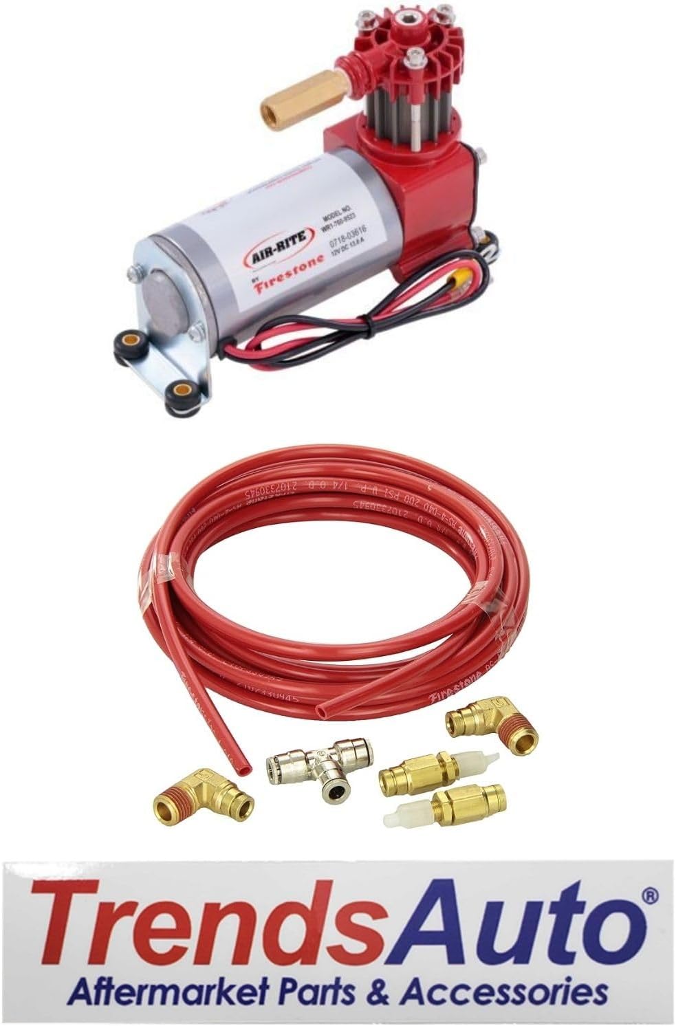 TrendsAuto Firestone Airide Ride-Rite Standard Air Compressor with Air Line Kit | Use for Passenger Cars, SUVs, Vans, Small Pickups | Includes TrendsAuto Decal | 9523 2012
