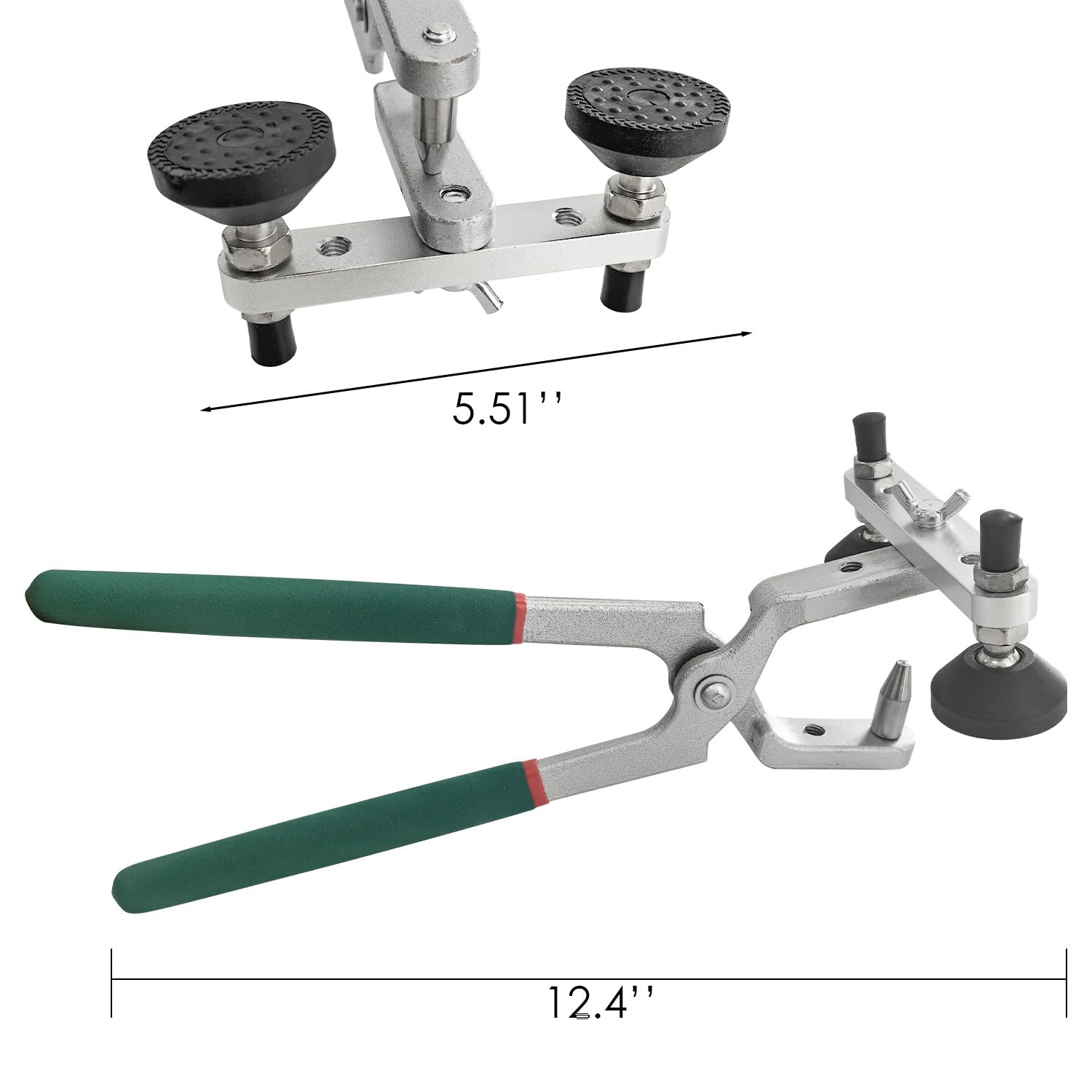 SUGOOE Car Dent Repair Tools, Car Door Fender Body Edge Crimp Plier, Wheel Eyebrow Pit Shaping Tool with 8 Replacement Heads for Car Truck SUV, Green