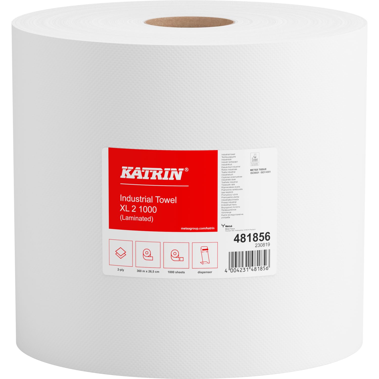 Katrin 481856 Plus XL de papel toalla rollo, color blanco (Pack de 2)