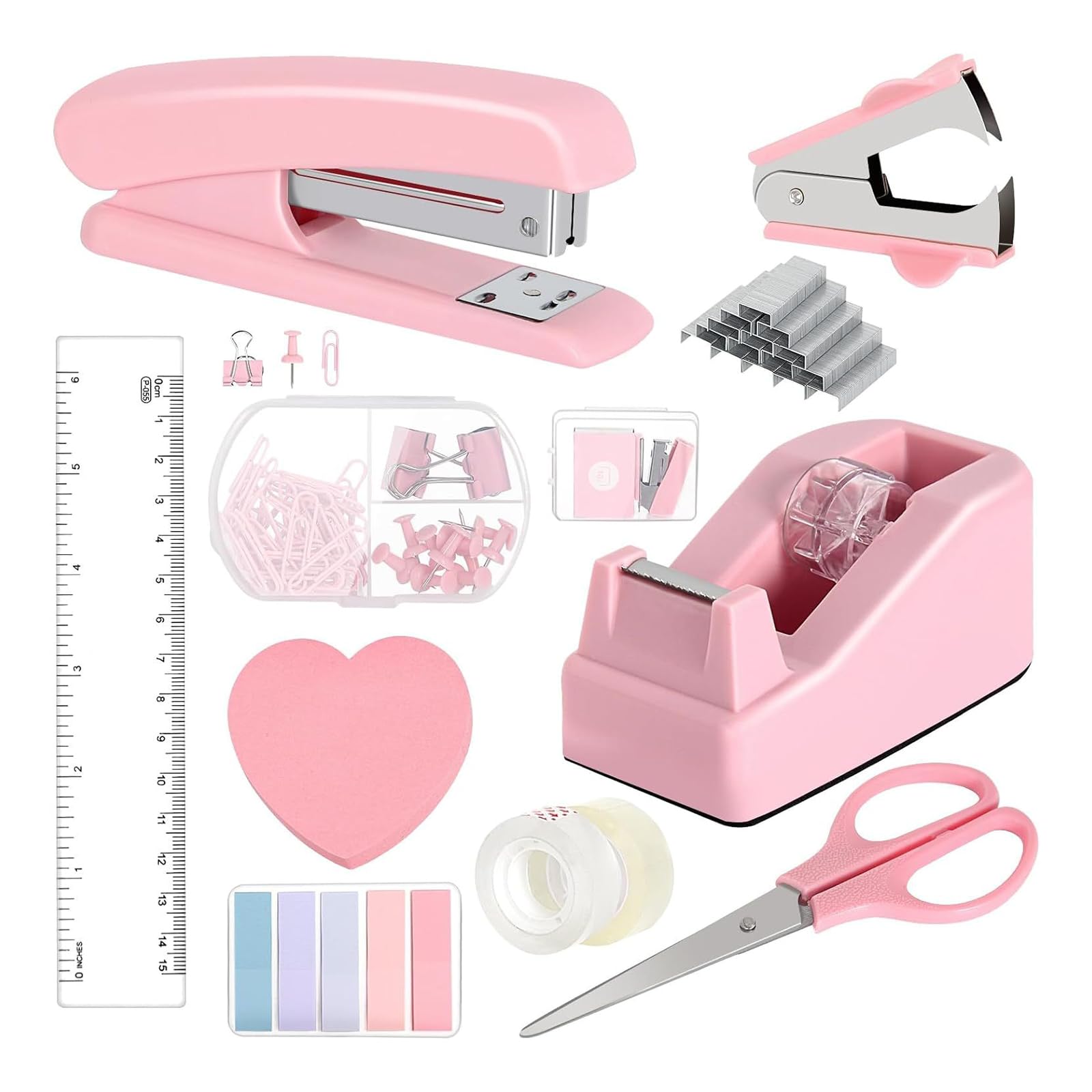 Ensemble d'accessoires de bureau avec agrafeuse et ciseaux ergonomiques pour étudiants - 8