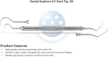 Professional Dental Hygiene Kit by OSUNG | 3 piece Superior Quality Instruments Including Scalers, Explorer and Anti-Fog Mirror.