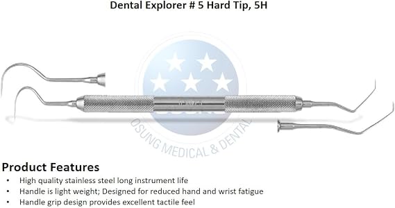 Professional Dental Hygiene Kit by OSUNG | 3 piece Superior Quality Instruments Including Scalers, Explorer and Anti-Fog Mirror.