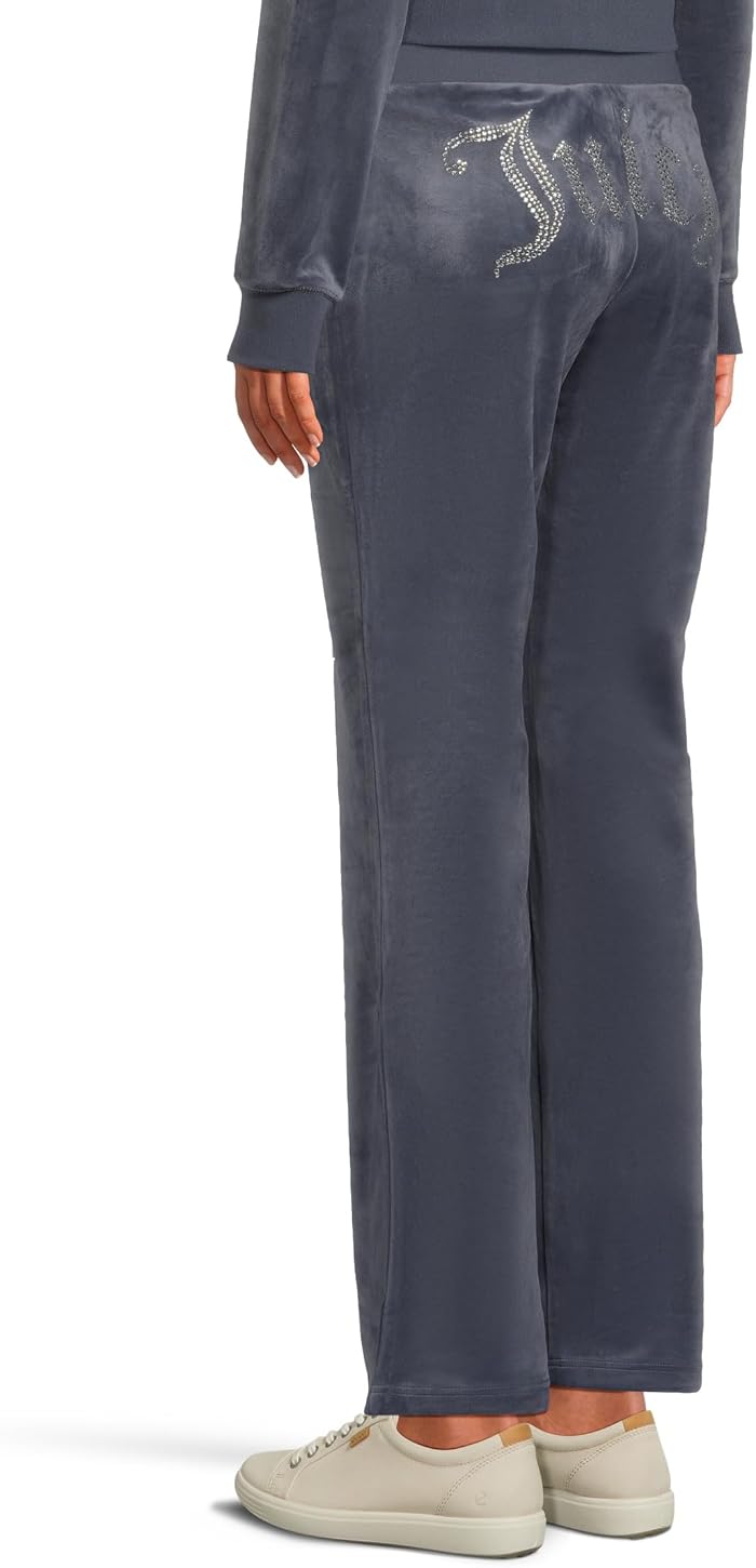 Женские брюки Juicy Couture Solid Rib Waist Velour With Drawcord, цвет: Чёрный — фото 2