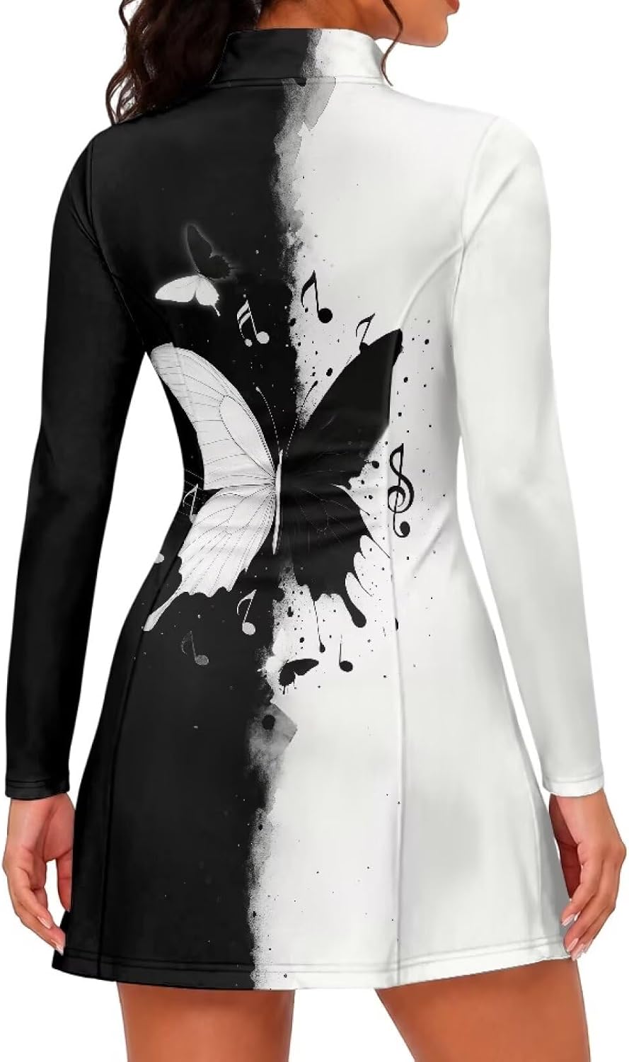 Xoenoiee Golf Dress for Women with Shorts & Pockets, 1/4 Zip Long Sleeve Mini Tennis Dress Athletic Dresses, S-2XL