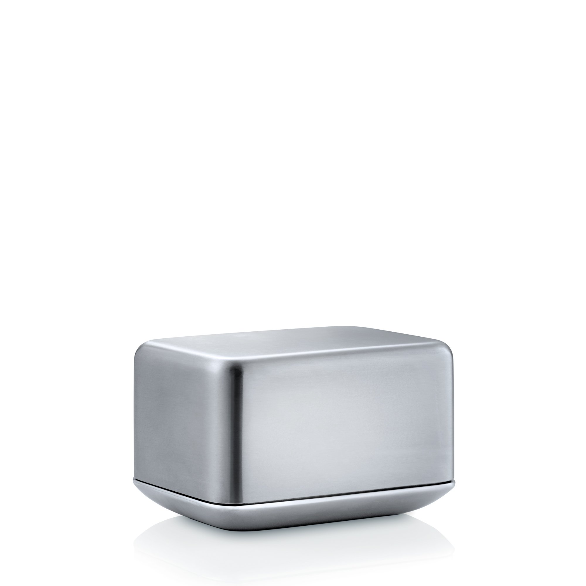 blomus -BASIC- Butterdose Edelstahl matt, 125 g Butter, 63637, Silber