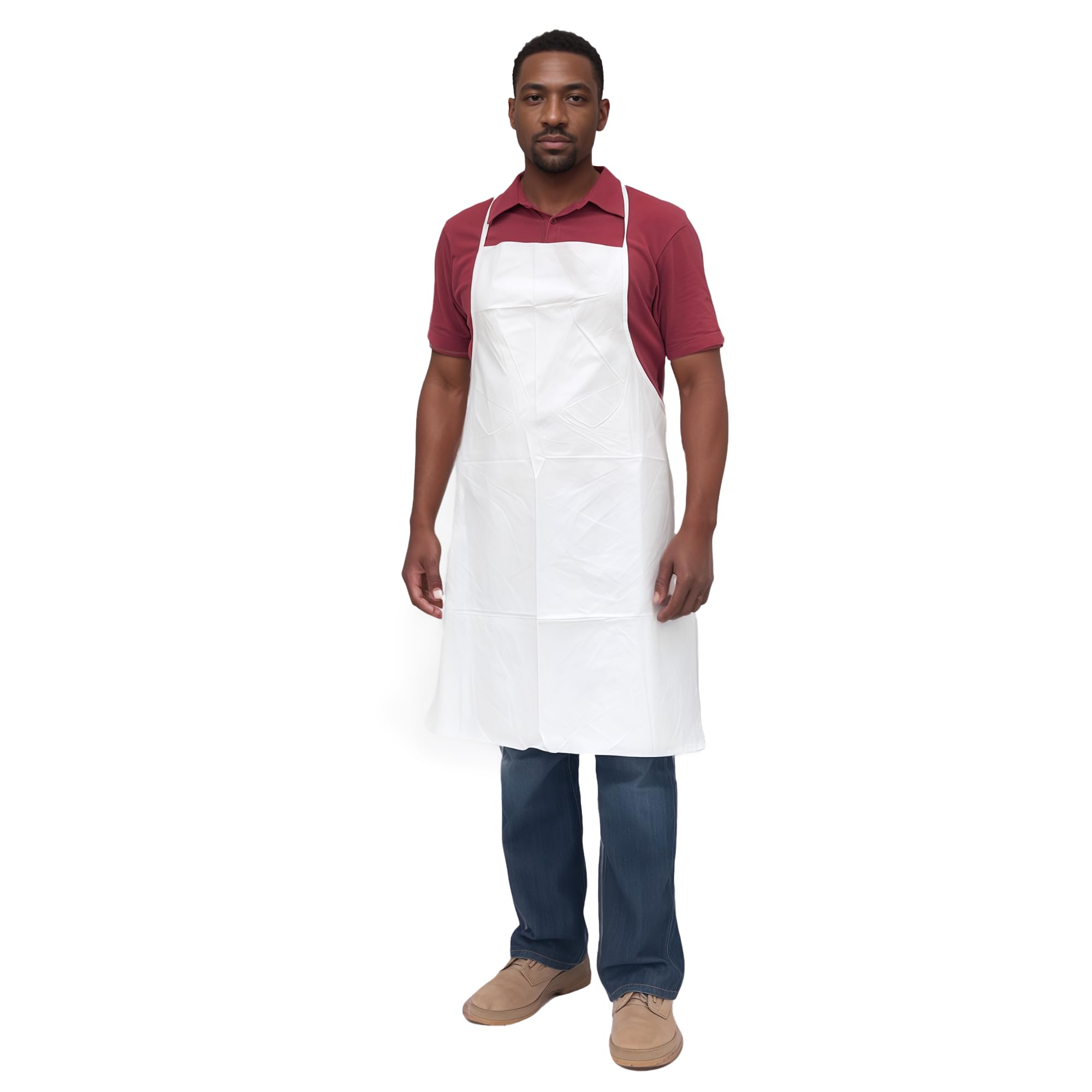 CoverallsDirect Suntech Microporous Bib Apron, Disposable, White, 28 x 36 inches, 100-Pack SMP470