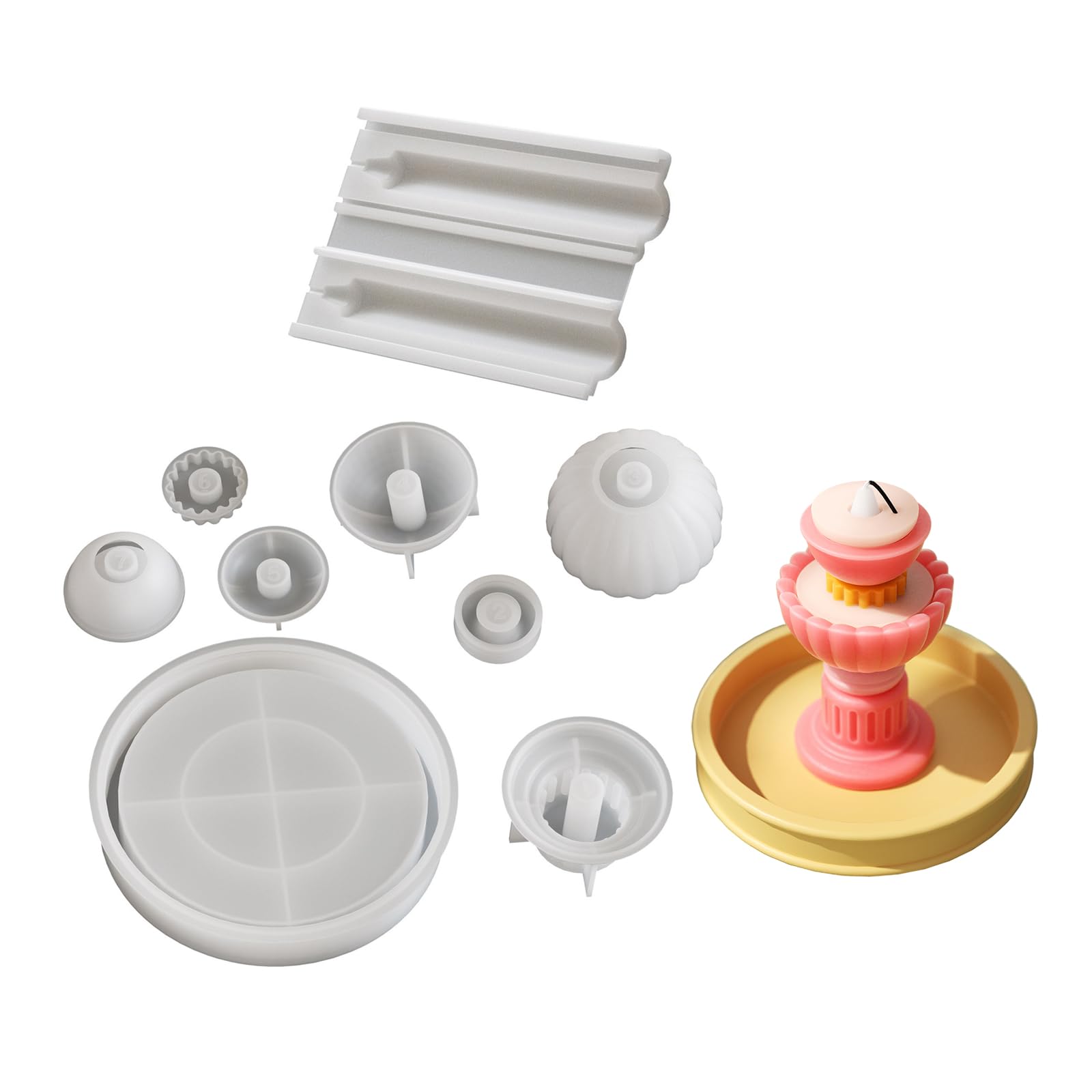 Moule en silicone pour bougeoirs fontaine à souhaits loisirs créatifs démoulage facile