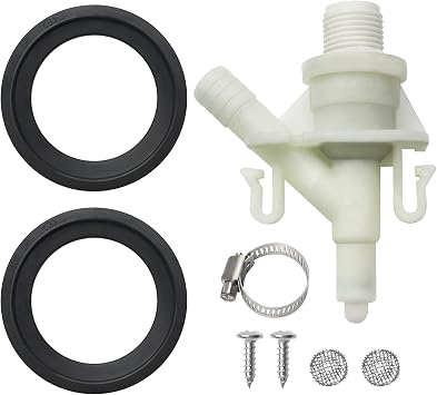 Upgraded 385311641 RV Water Valve &2 Pack 385311658 Flush Ball Seal for Pedal Flush Valve Toilet by Blutoget - RV Toilet Valve Fit for Sealand Dometic 300, 310, 311, 320, 321 RV Toilets& Marine Toilet