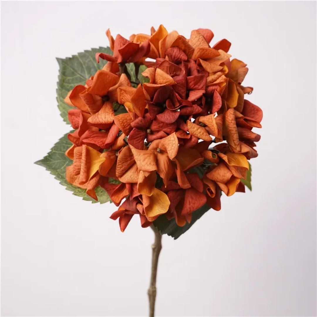 Hortensias artificiels d'automne au toucher réaliste pour arrangement floral haut de gamme