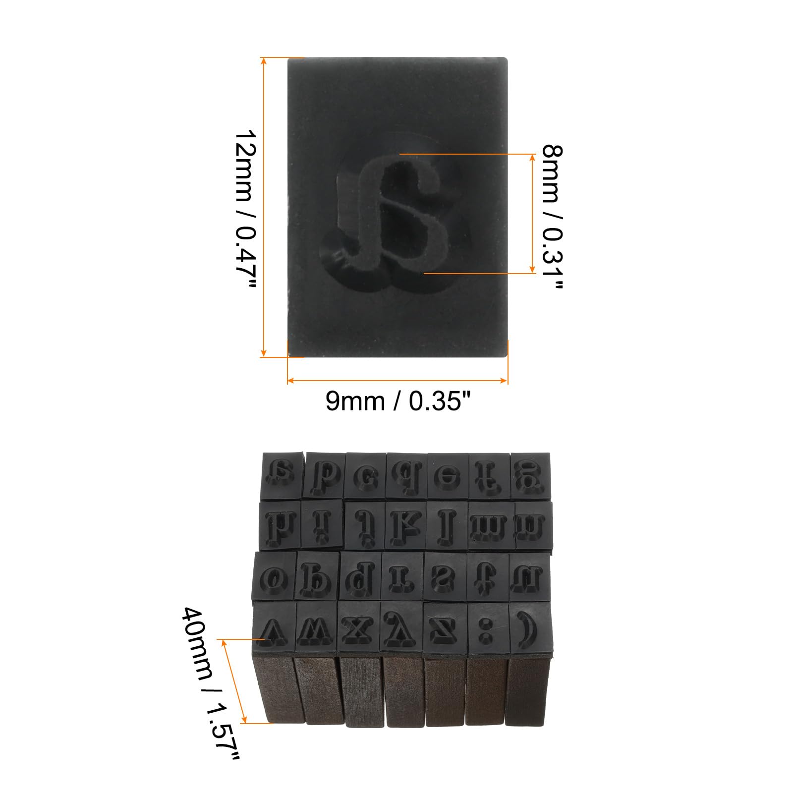 PATIKIL Letter Rubber Stamps, 28Pcs 1 Set Lowercase Wood Alphabet Stamps Wooden Letter Stamp with Vintage Box for DIY Craft Card Making - Image 2