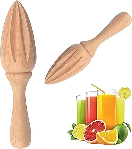 2Pcs Wooden Citrus Juicer - Handheld Manual LemonOrange Reamer  Portable Fruit Squeezer Tool for Home, Cafe and Bar,Kitchen Utensils, Bartender