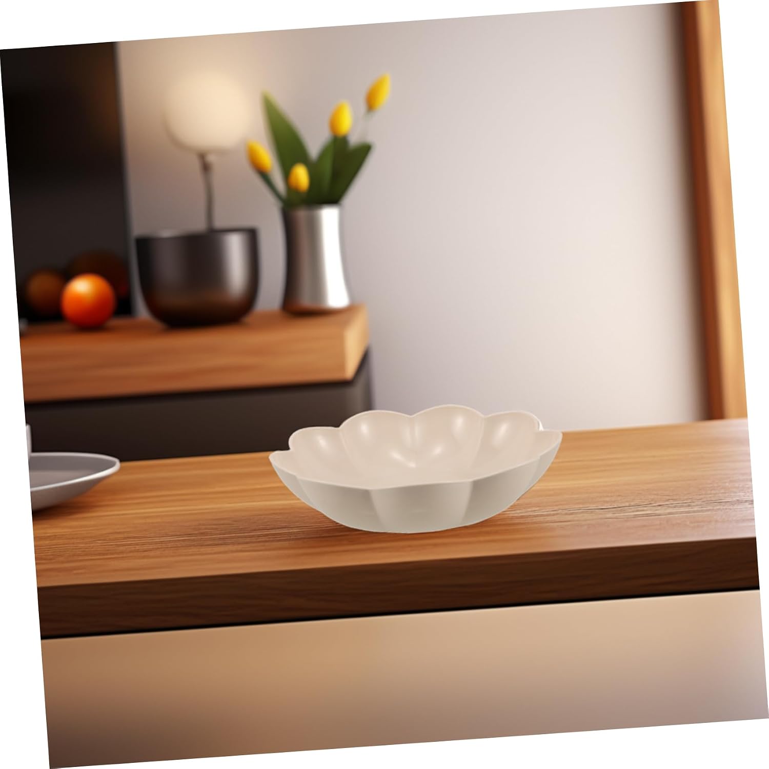 2pcs round Plastic Snack Plates for Party Kitchen Serving