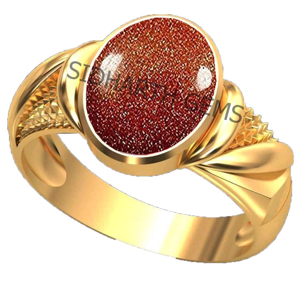 akshita gems Natural 9.00 Ratti 8.00 Carat Sunstone Sunsitara Golden Panchdhatu Adjustable Ring for Men and Women-picture-26