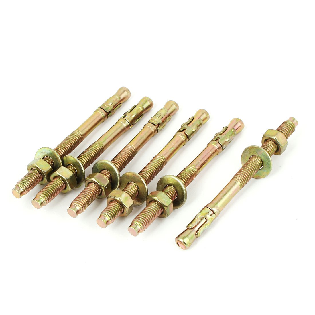 Aexit 6pcs M8x100mm Anchors Metal Wedge Anchor Car Repair Gecko Expansion Bolt Expansion Anchors Bronze Tone