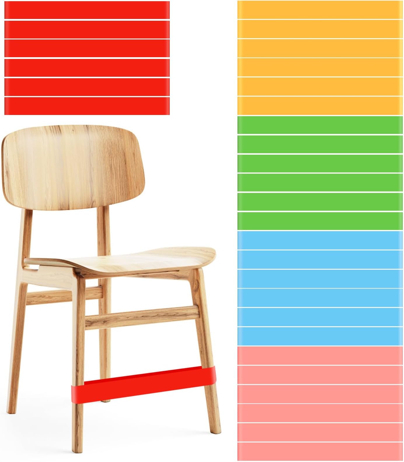 PLULON 30 Pack Chair Bands for Kids with Fidgety Feet Colorful Chair Fidget Bands Desks Stretch Foot Band ADHD Sensory Flexible Bands for Classroom Home