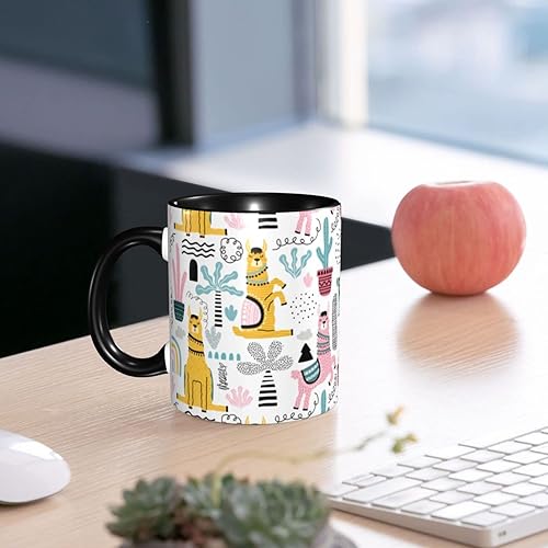 Miniatura 2 de Taza de café de llama, divertida taza de té de cerámica, apta para lavavajillas, microondas, 11 onzas, oficina y hogar, regalo ideal para hombres y