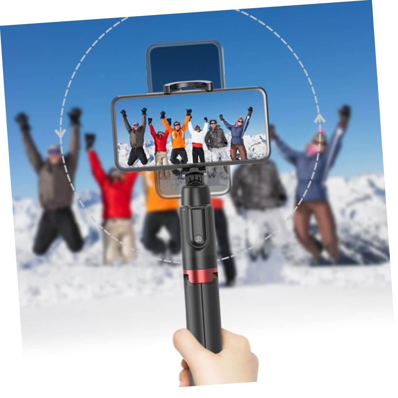 Treppiede per Streaming Selfie Stick Rotante Clip per Telefono Supporto per Treppiede Live Telecomando Staccabile e Design