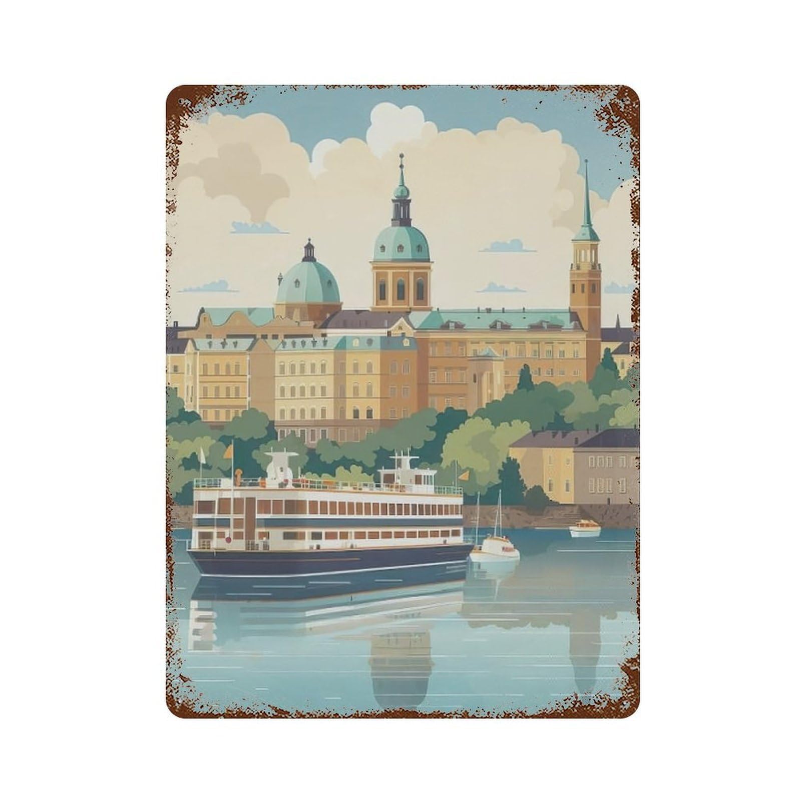 xiaoxiaoshen Cityscape Stockholm Sweden (1) Wall Decor Art Metal Tin Poster Modern Home Decor Art Home Bar Shop Decorations Vintage Sign 40x30cm