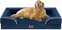 Vista 12 de Comfort Expression - Cama ortopédica para perros extragrandes, 42 x 30 pulgadas, cama impermeable y de apoyo de espuma con cojines removibles, sofá