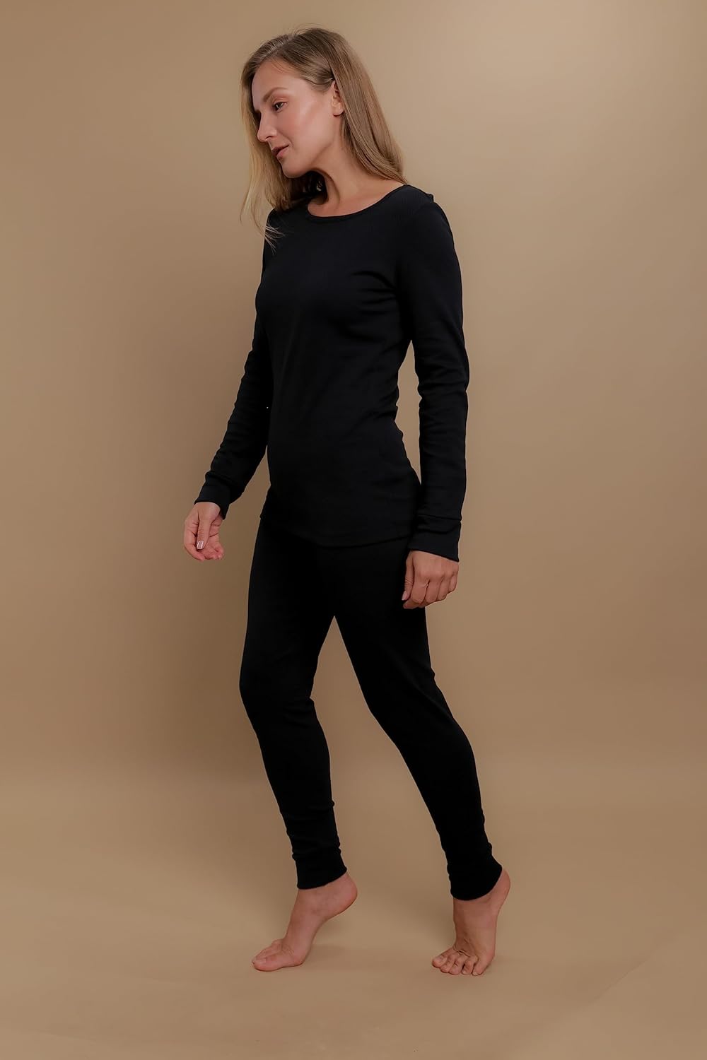 Cottonique Thermal Base Layer Long Sleeve for Women with Skin Allergies and Sensitive Skin