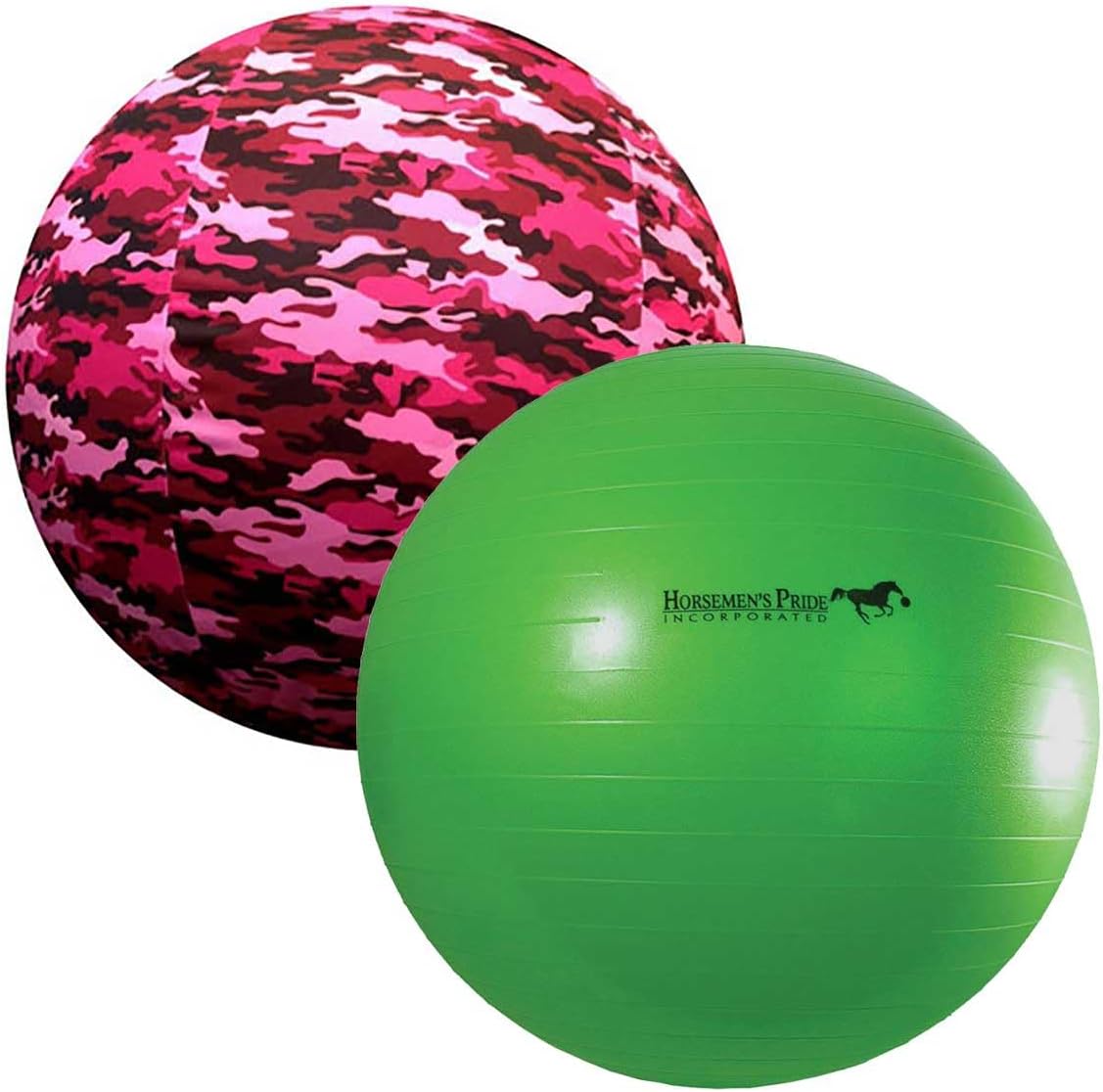 Horsemen's Pride 40" Jolly Mega Ball with Pink Camo Cover, Inflatable Horse Toy for Training, Pasture Play, and Enrichment, Durable Polyester Cover, Fun and Engaging Activity for Horses