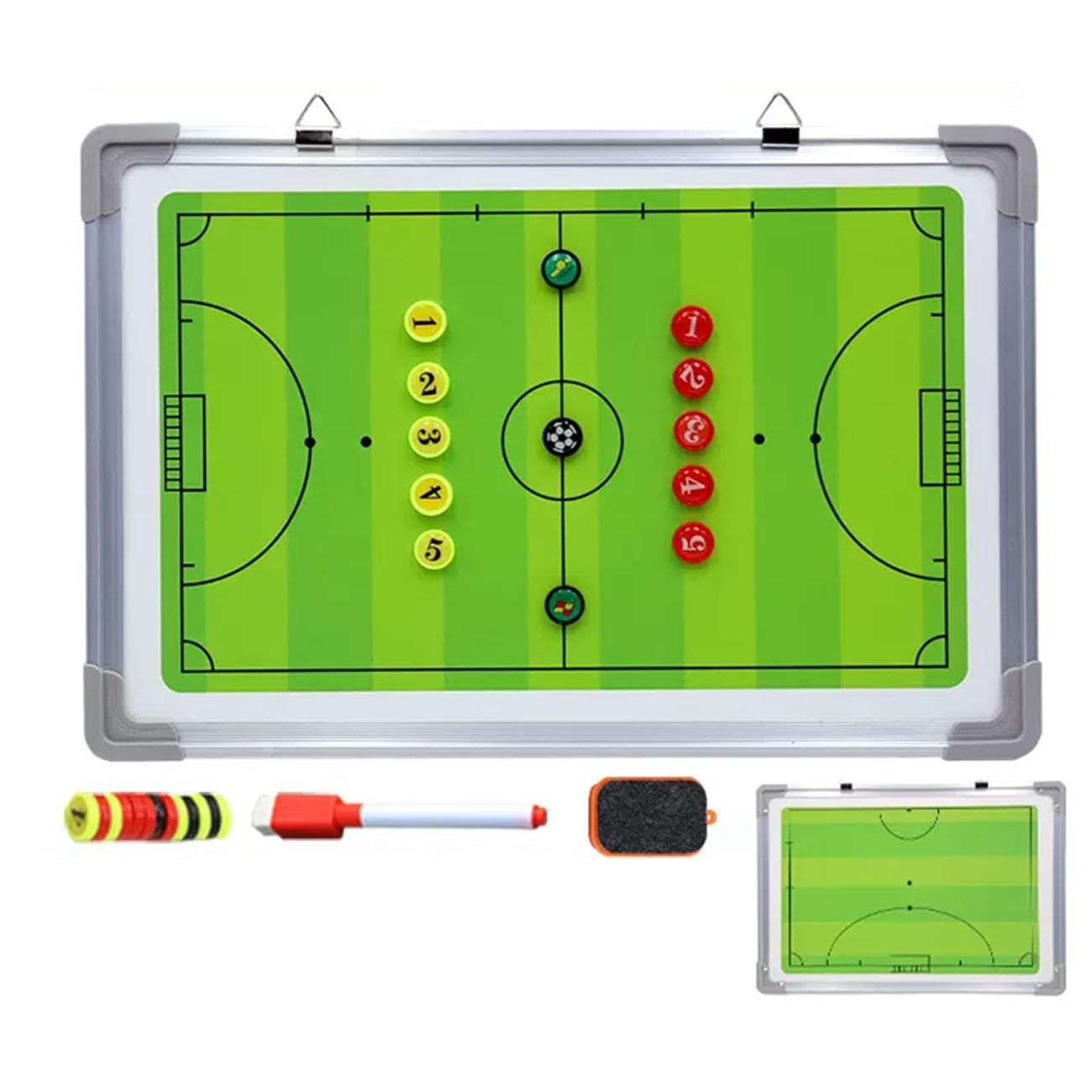 Lavagna Tattica da Calcio Portatile, Tavola Tattica da Calcio, Cartella Lavagna Tattica di Coaches con Pennarelli, Penna e Gomma