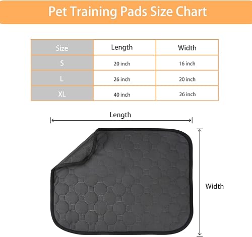 Miniatura 5 de Paquete de 2 almohadillas lavables para orina de perro, 16 x 20 pulgadas, reutilizables, impermeables, antideslizantes, para entrenamiento de