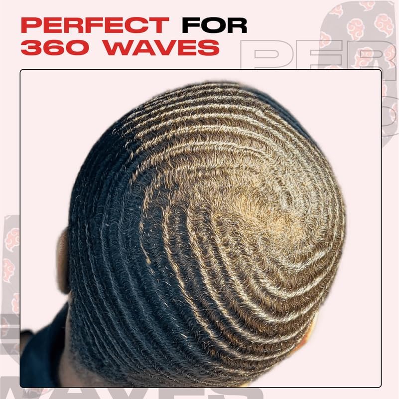 Miniatura 6 de Durag de anime sedoso de lujo con colas largas y anchas, tela satinada suave para una compresión cómoda, Rojo y Negro