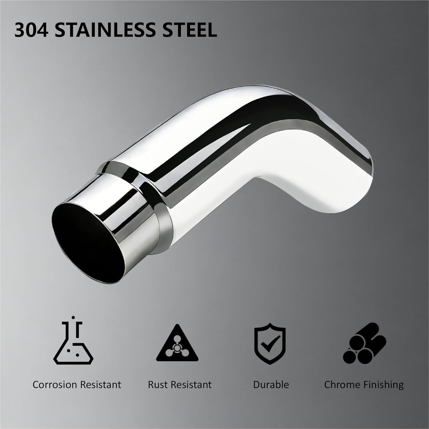 5-6 Inch Exhaust Elbow - Stainless Steel Diesel ExhaustTip with Clamp, 5" Inlet 6" Outlet Chrome/Silver Finish,No-Weld Installation for Trucks, Cars, Pickup