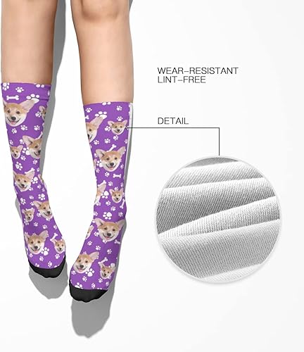 Miniatura 5 de D-Story Calcetines personalizados con foto fabricados en Estados Unidos, divertidos calcetines personalizados, regalos lindos personalizados para