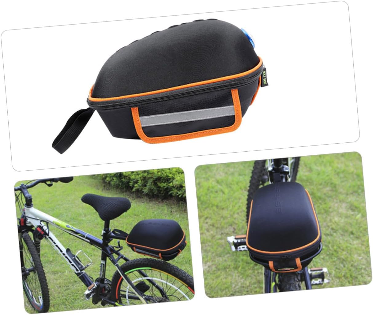 Mipcase 2pcs Rear Pack Bag for Large Capacity Tail Bag Reflective Strip Design for Riding Enthusiasts Easy Installation