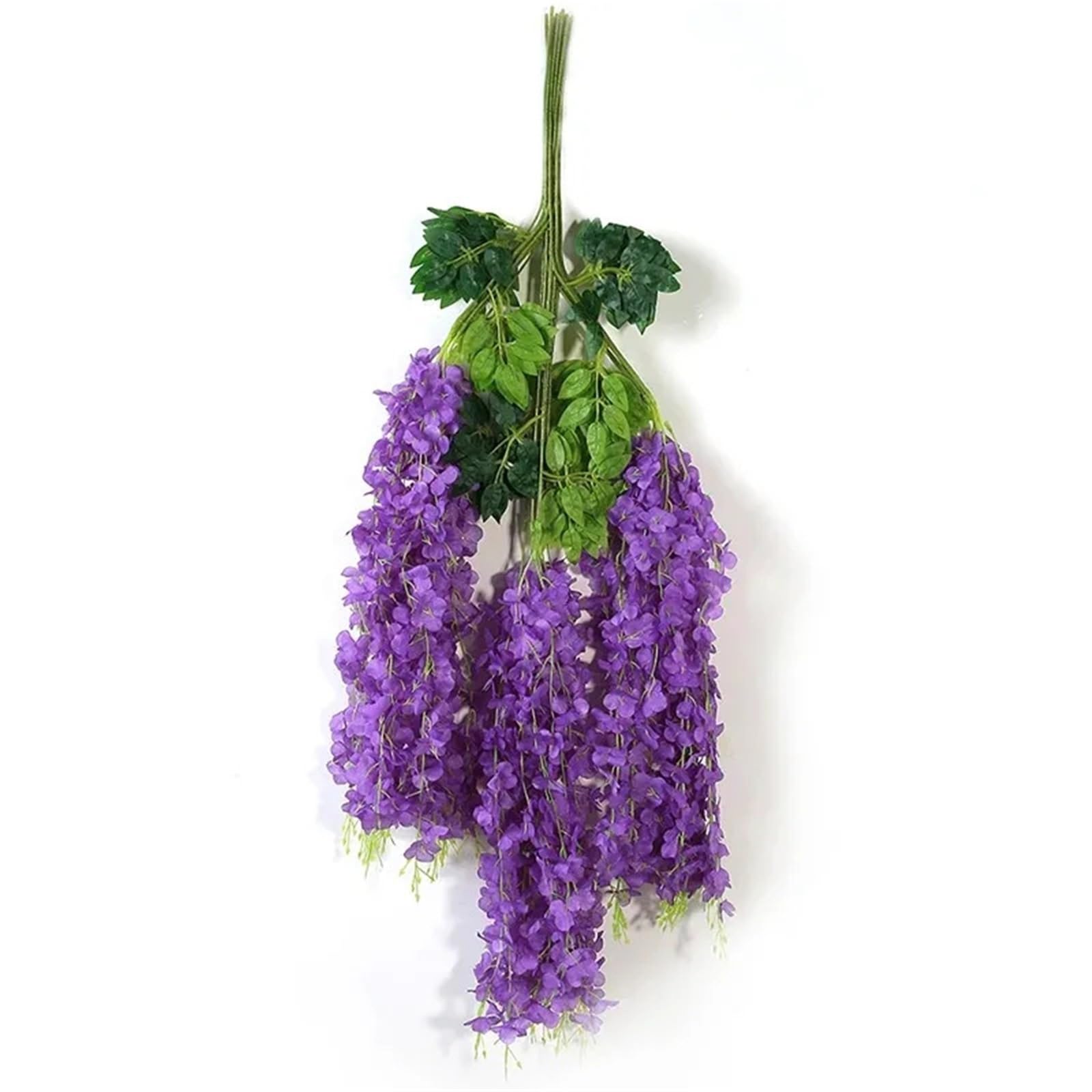 Dcrxz Artificial Flowers 12Pcs Artificial Wisteria Flower String Hanging Garland Outdoor Wedding Garden Arch Decoration Home Party Decor Fake Flower Vine(Purple)