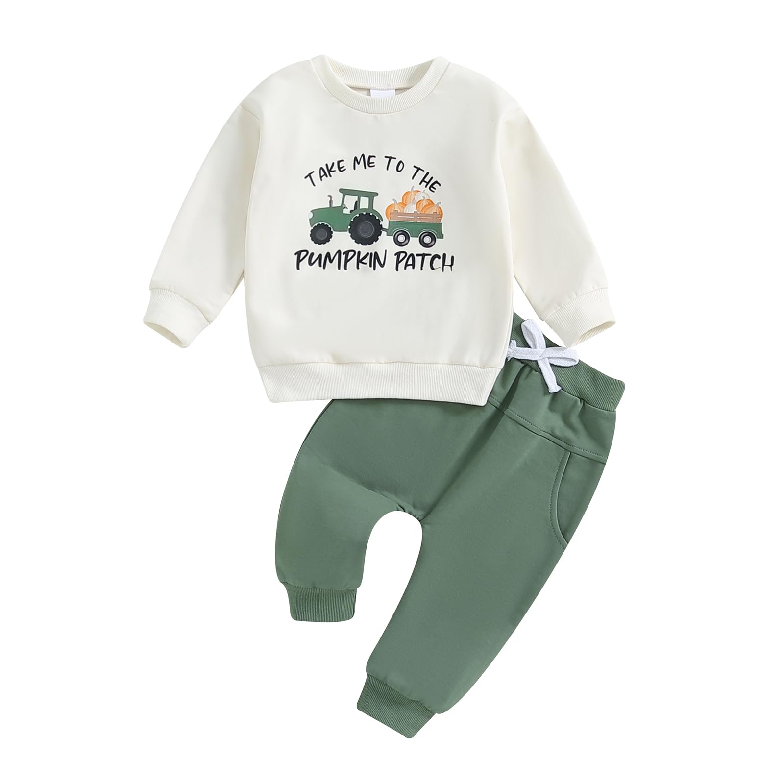 Frietlebird Toddler Baby Boy Clothes Crewneck Sweatshirt Long Sleeve Letter Print Shirt with Pants Cute Fall Winter Outfits
