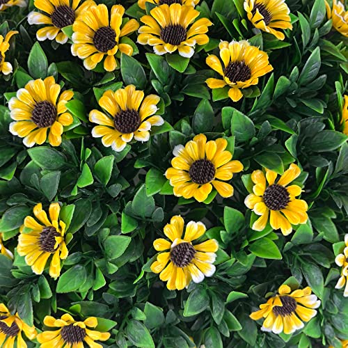 Sunnyglade 15" Topiary Ball Artificial Outdoor Set of 2 Faux Boxwood Yellow by Sunnyglade - Image 3