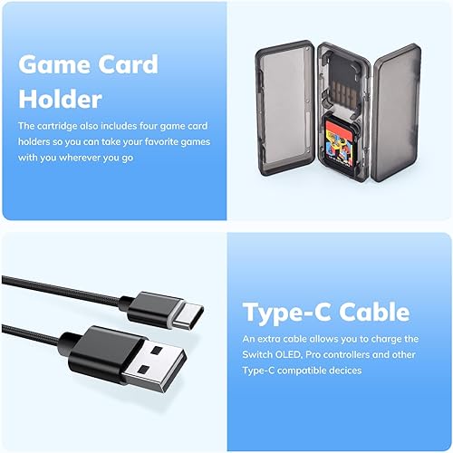 Vista 7 de Younik Paquete de accesorios para Switch OLED, kit de accesorios 16 en 1, incluye funda de transporte OLED para interruptor, funda protectora