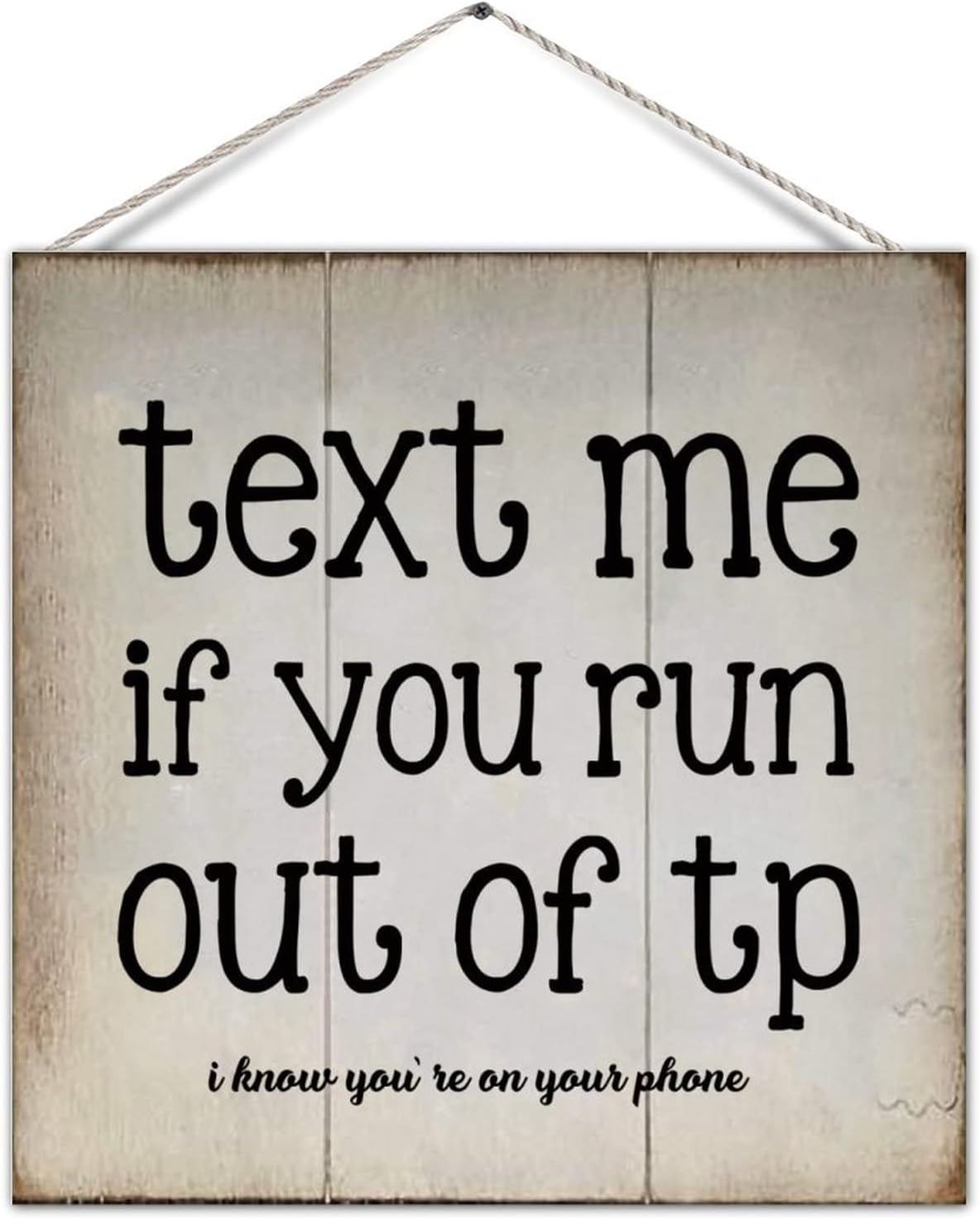 Funny Bathroom Pallet Sign Text Me If You Run Out of Toilet Paper Farmhouse Wooden Welcome Sign with Sayings Antique Bathroom Wall Hanging Door Plaque Wall Decorations for Toilet Toilet 12in