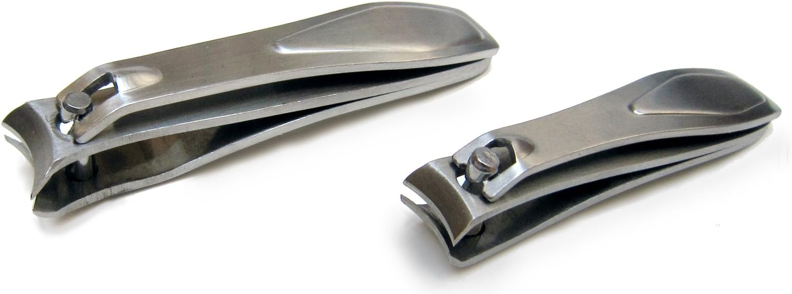 Swissco 2 Piece Stainless Steel Nail Clipper Set Matte Finish In PVC Box, 2 Count