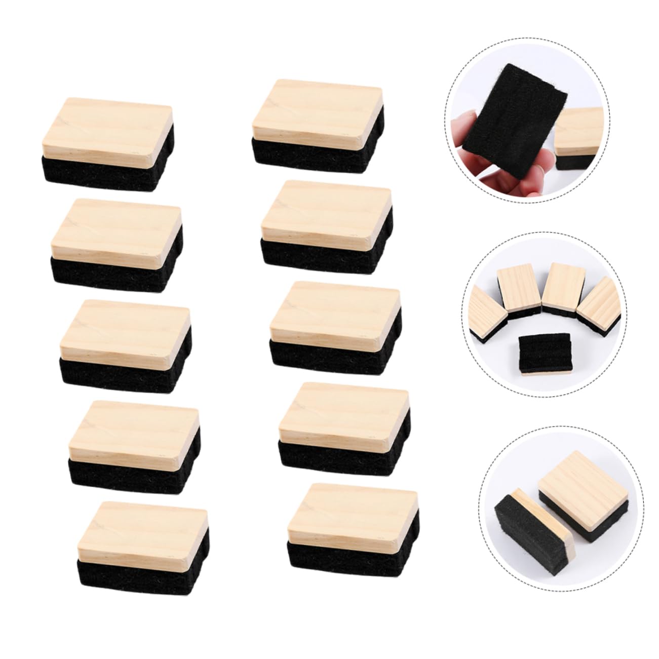 Gadpiparty 2 Sätze Radiergummi Trocken Abwischbarer Kreideradierer Mini-whiteboard-radierer Weiß Staubfreier Tafelradierer Kreidetafel-radierer Im Klassenzimmer 10 Stück * 2