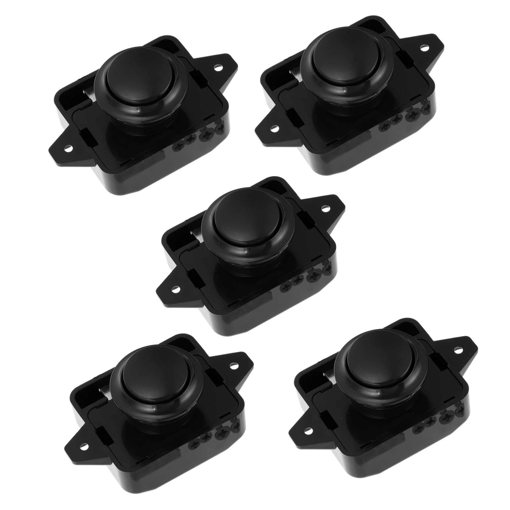 Cerradura de Botón para Autocaravana y Furgoneta, Negro, 5 Piezas