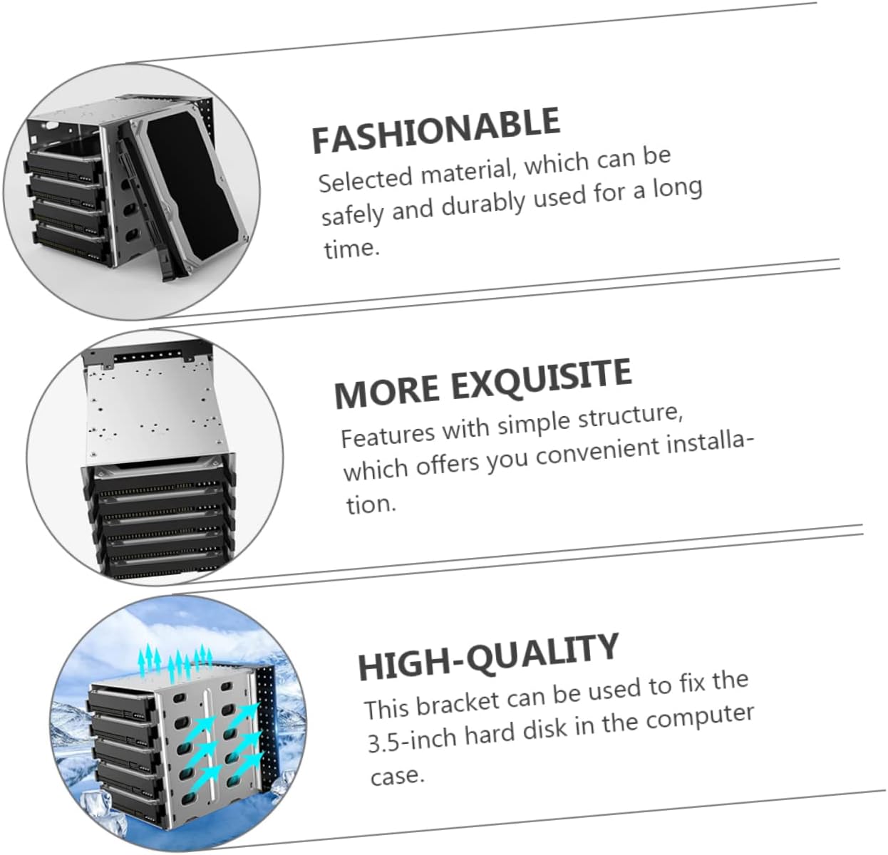 DOITOOL Hard Drive Mounting Kit 5.253.5 Heat Dissipation Bracket for Computer Case