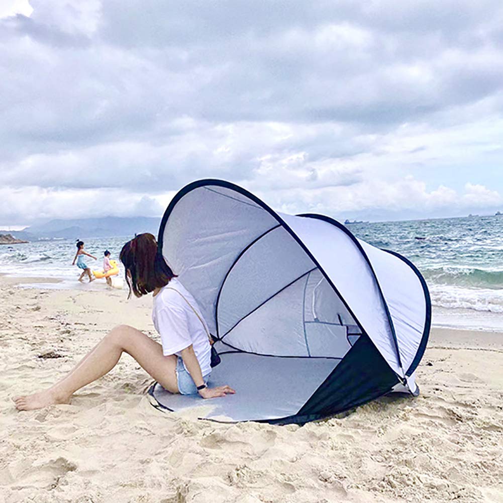 Exterior Tente De Plage Pop Up Anti UV,Automatique Abri Solaire Parasol De Plage,Rapide à Installer Portable Pliage Ombre De Plage Enfants De La Famille