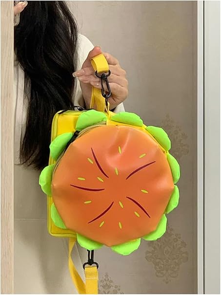 チーズバーガー バックパック ホルダー ジッパー リュック リュックサック PU チーズバーガー バックパック 大容量 ジッパー レディース メンズ