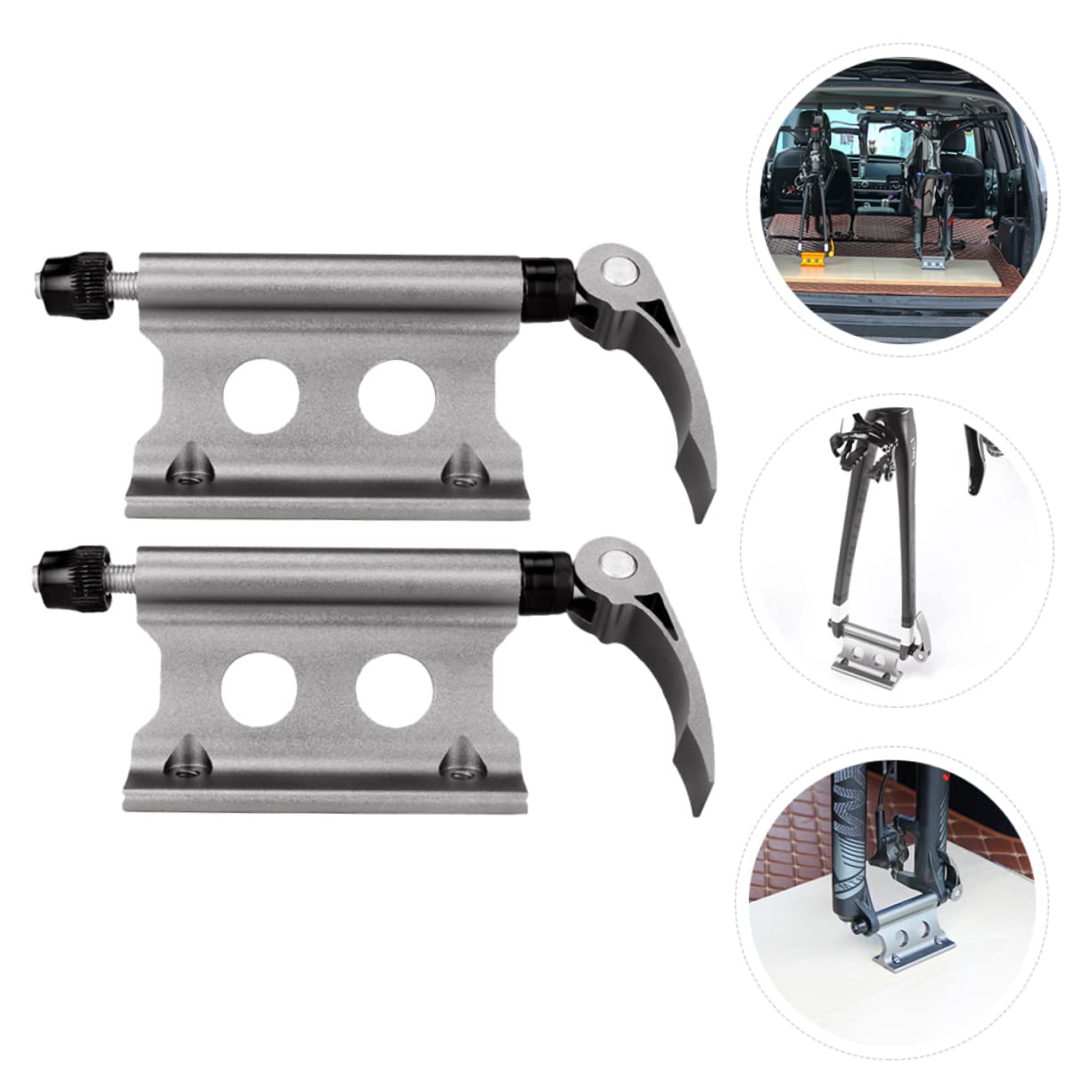 GAROZATION 2pcs Quick Release Bicycle Fork Mount Stable Bike Fork Lock for Secure Transport for Car Travel Durable Design Deep Color