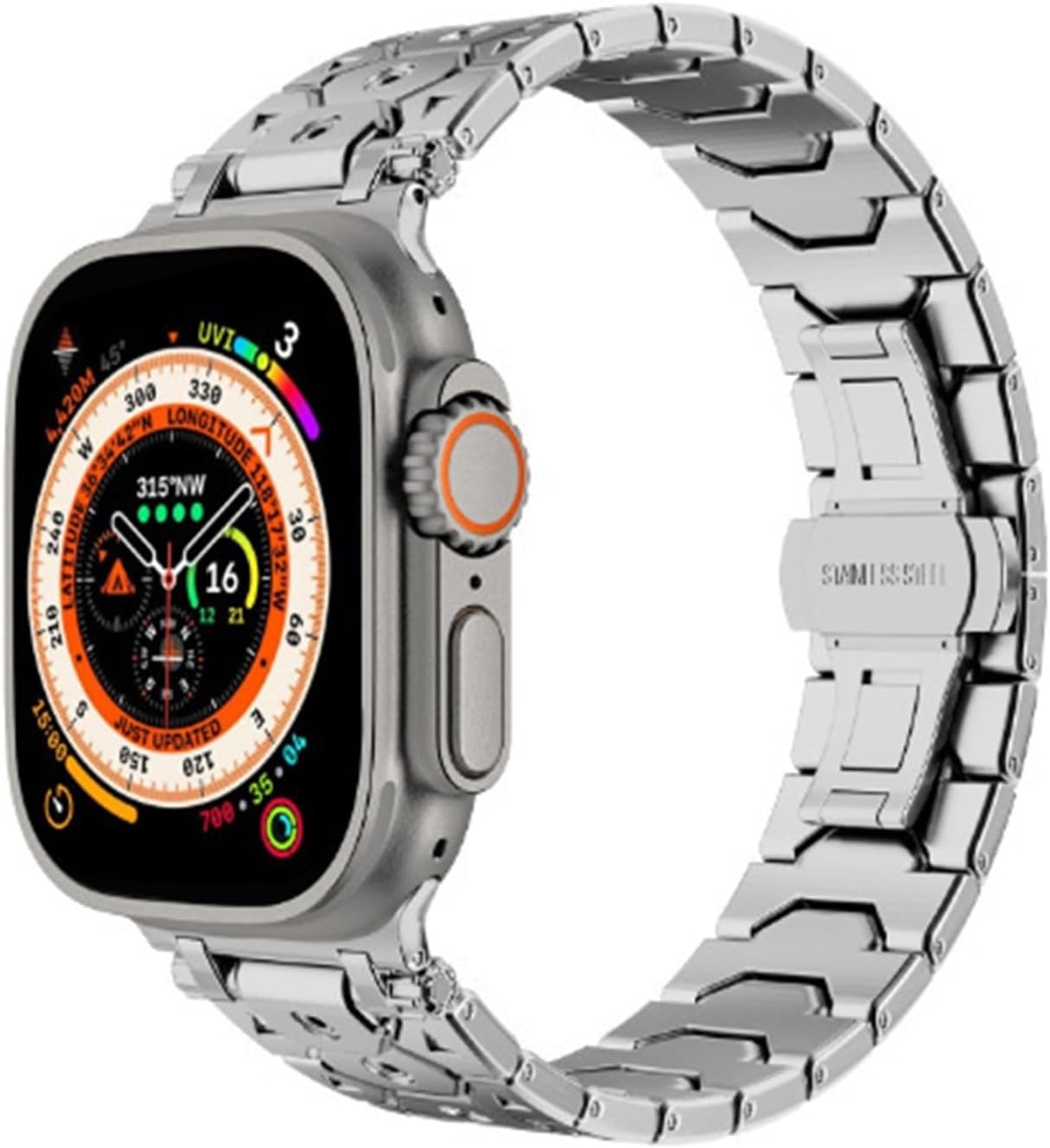 Titan Stainless Steel Metal Steel watchbands For Apple Watch Band Ultra 2 49mm 46mm 45mm 44mm Strap Series 10 9 8 7 6 5 4 3 2 1 SE With Metal Connector