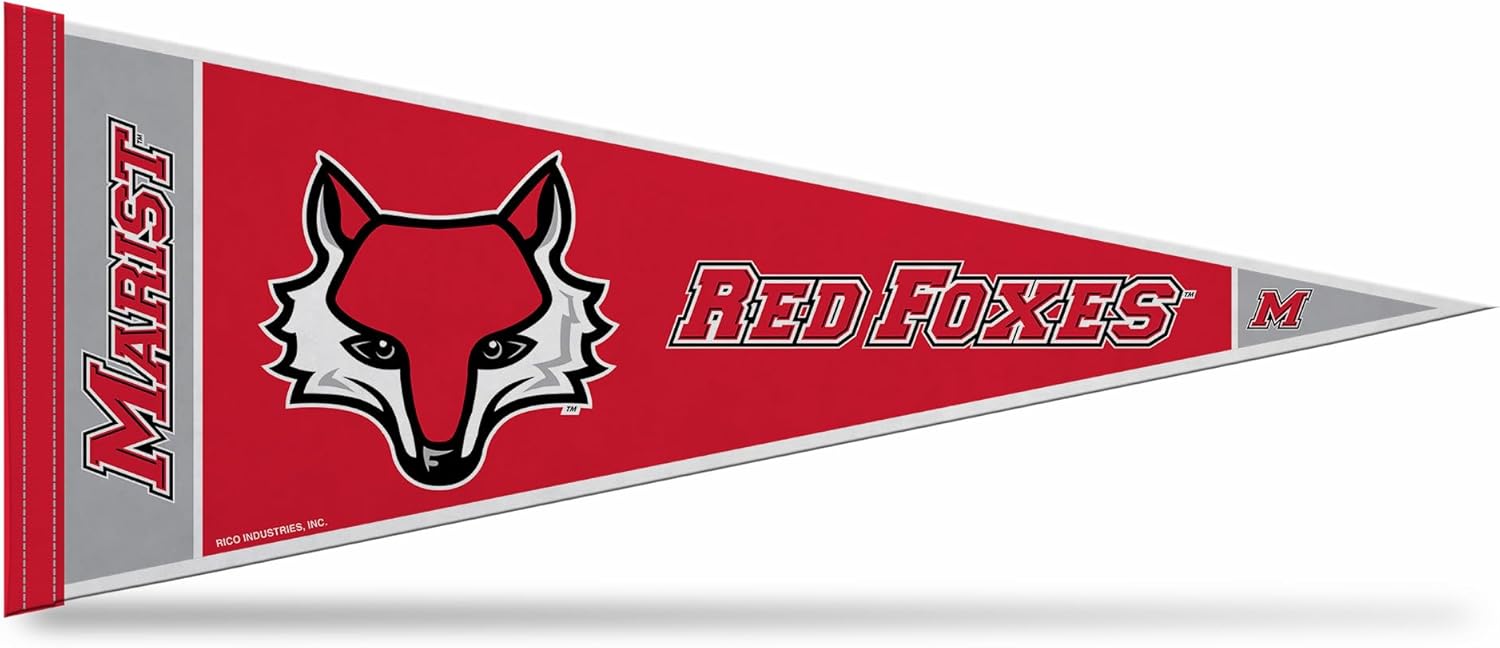 Rico Industries NCAA Marist Red Foxes 12" x 30" Felt Wall Décor Pennant - Great for Home/Bed Room/Man Cave Décor