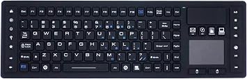 DSI TBK104 Industrial Wireless IP67 Waterproof Keyboard with Integrated Touchpad, Disinfectable 2.4GHz RF USB Keyboard for Medical and Industrial Workstations