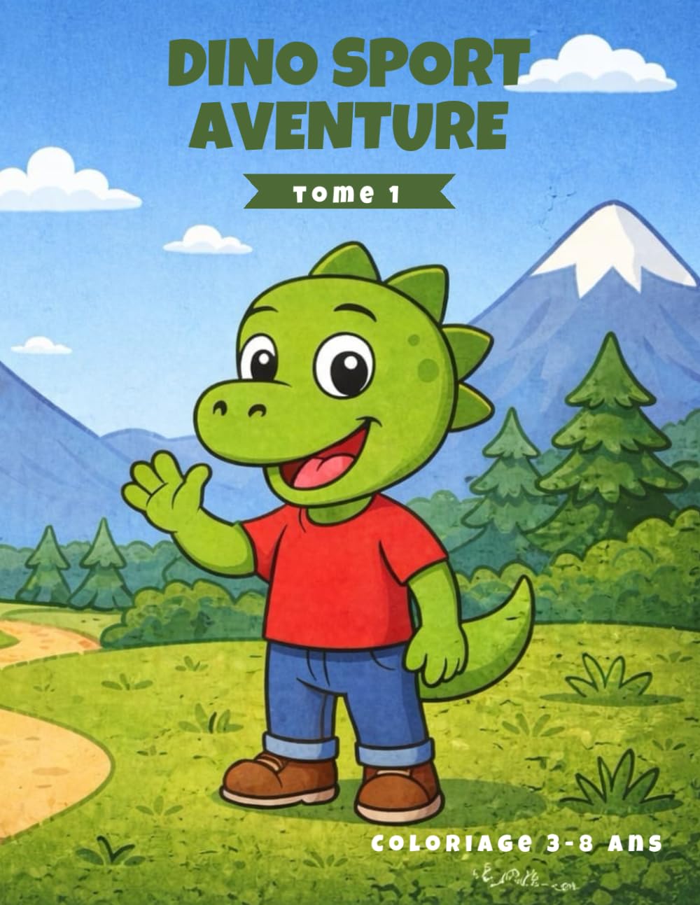 Dino sport aventure: Livre de coloriage 3-8ans