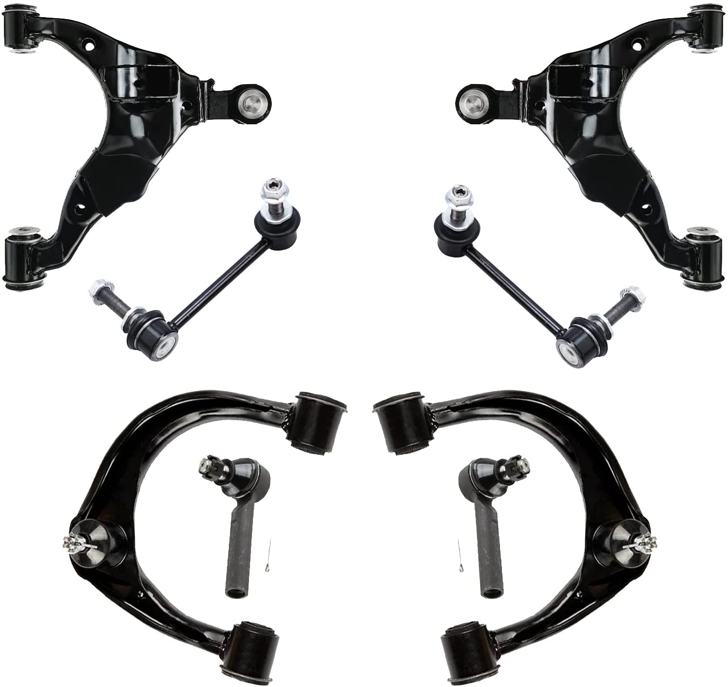 Detroit Axle - 8pc Front End Control Arms Kit for 03-09 Lexus GX470