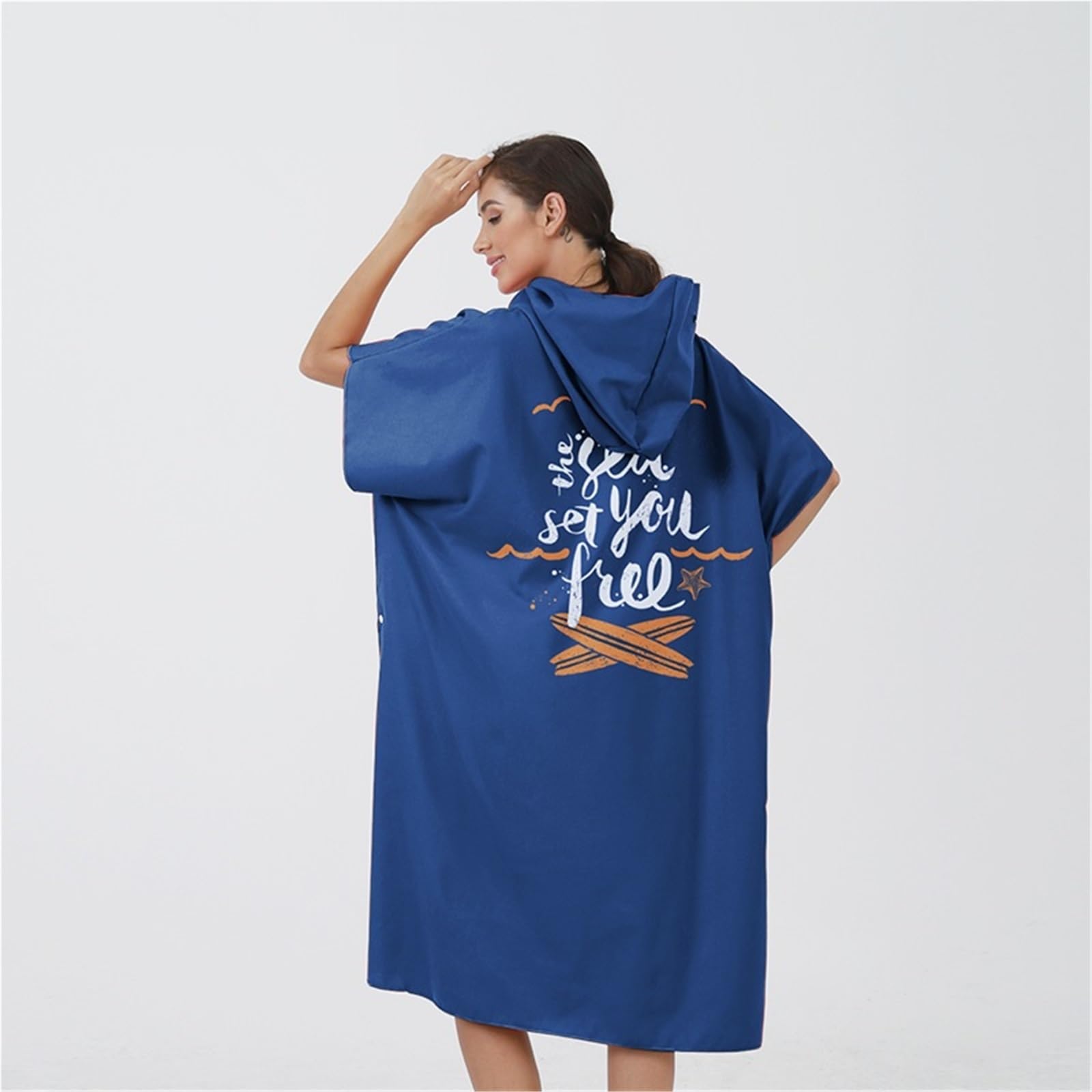 Poncho da surf, asciugamano for sport acquatici, accappatoio con cappuccio, coperta spiaggia, telo bagno, muta, poncho for adulti Poncho da Spiaggia(Pink)